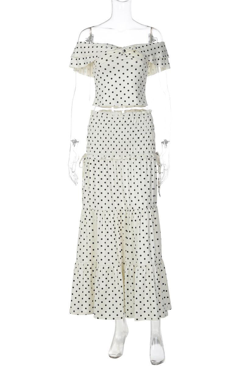 Off-Shoulder Tiered Skirt Set