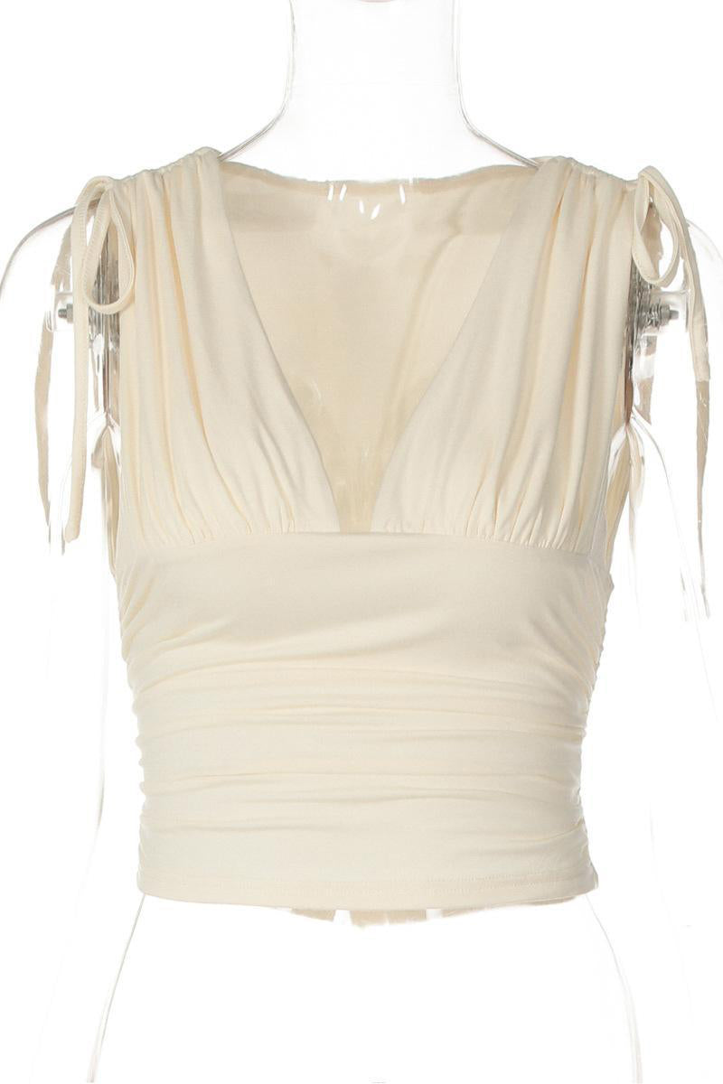 Sleeveless Ruched Front Tank