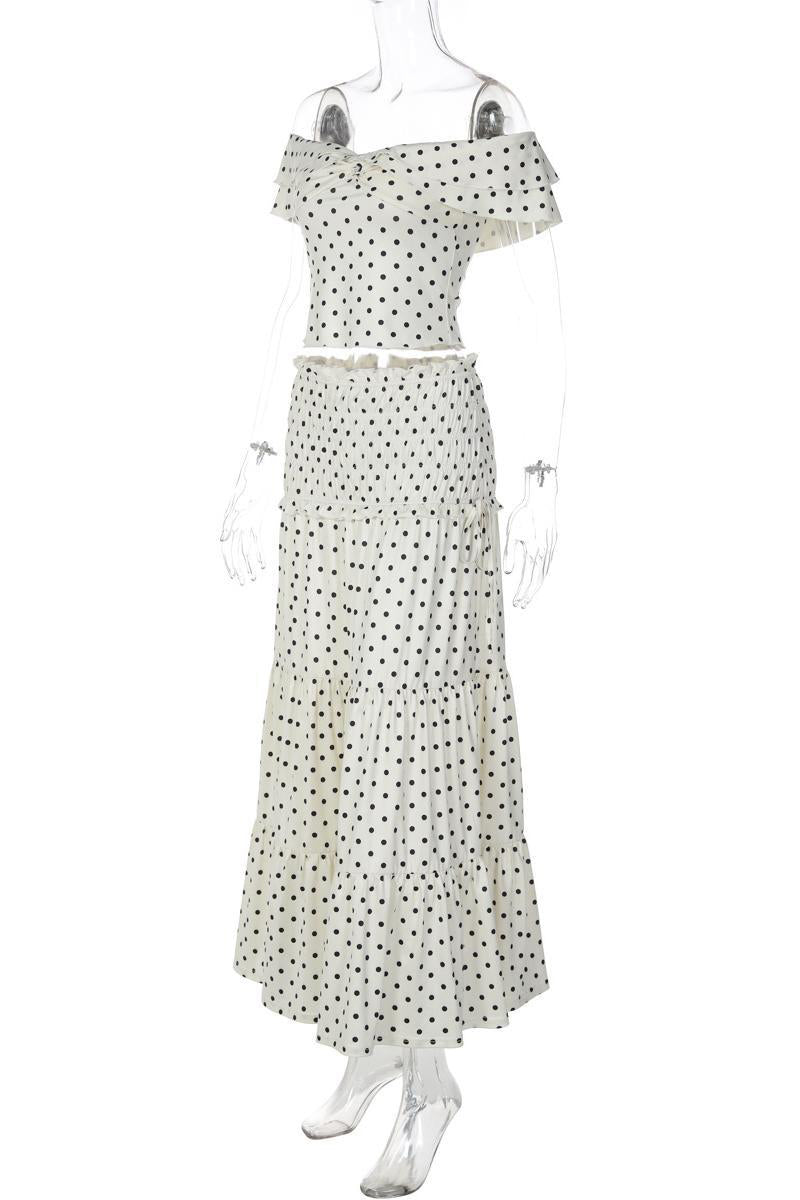 Off-Shoulder Tiered Skirt Set
