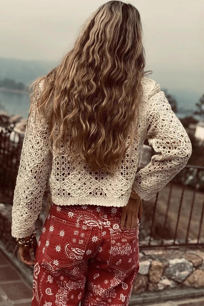 Crochet V-Neck Blouse