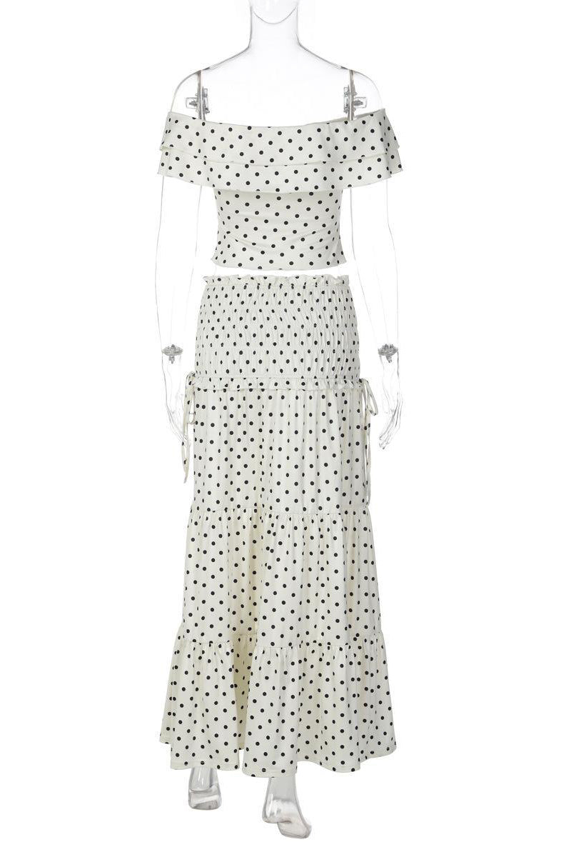 Off-Shoulder Tiered Skirt Set