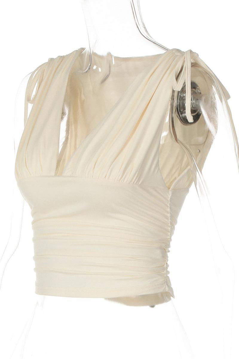 Sleeveless Ruched Front Tank