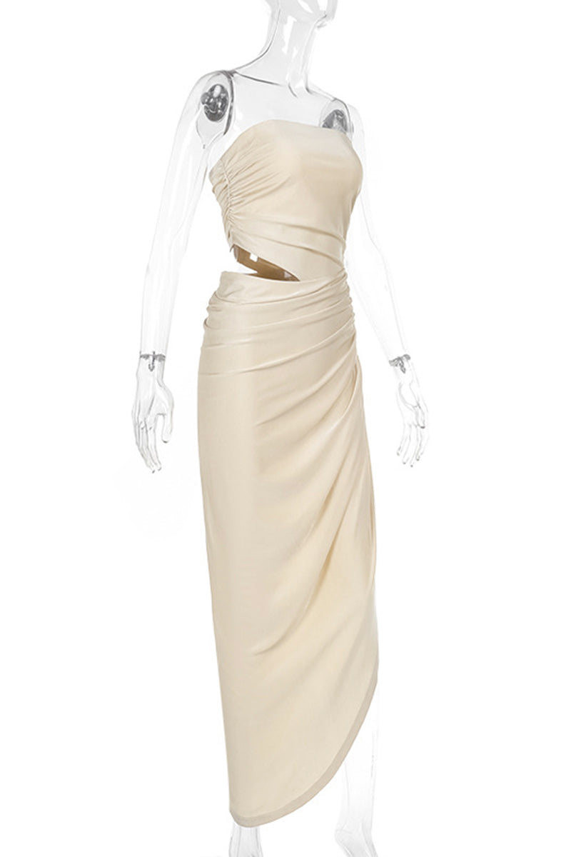 Elegant Draped Strapless Dress