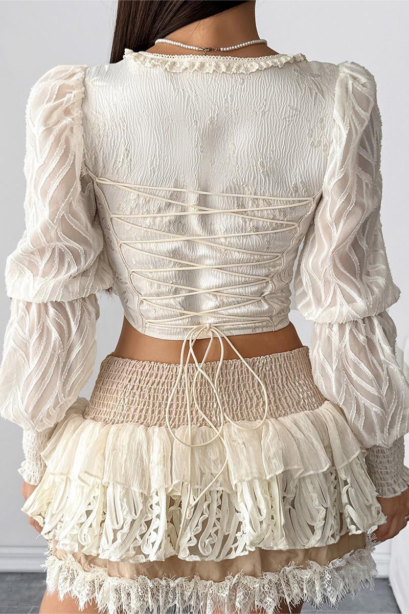 Lace Accent Corset Top