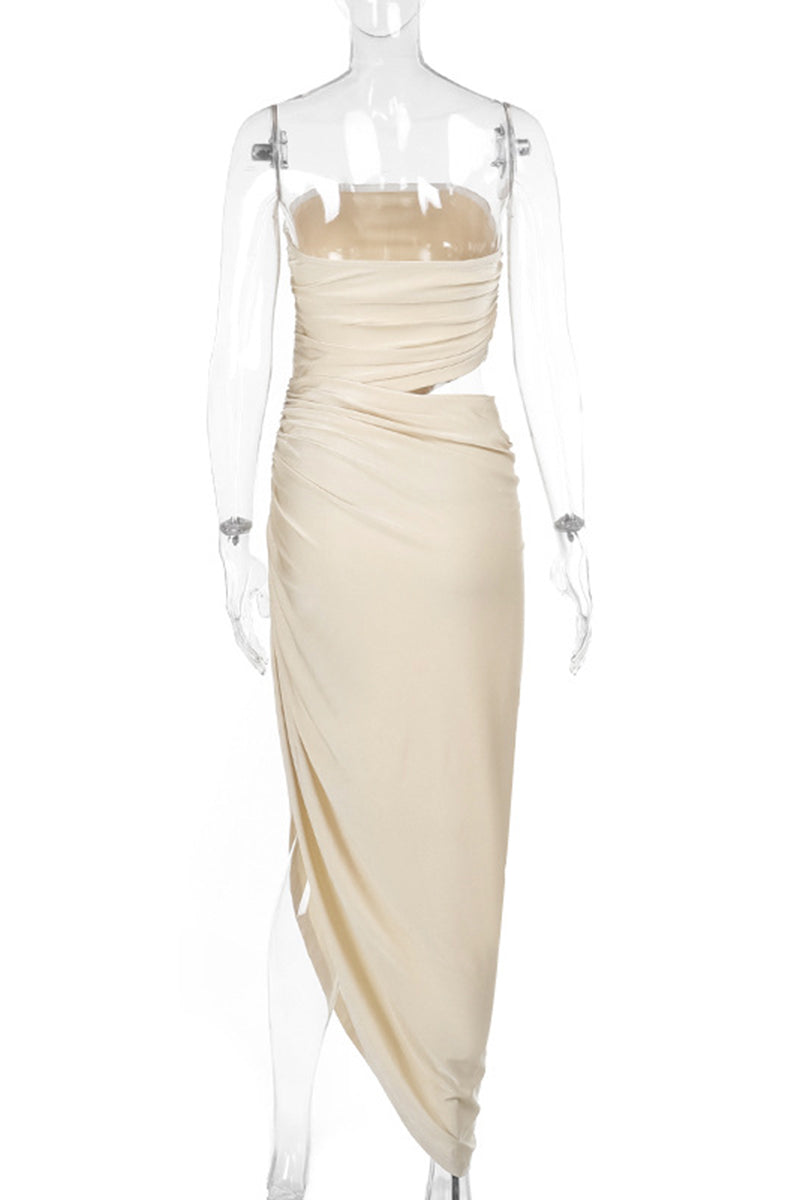 Elegant Draped Strapless Dress