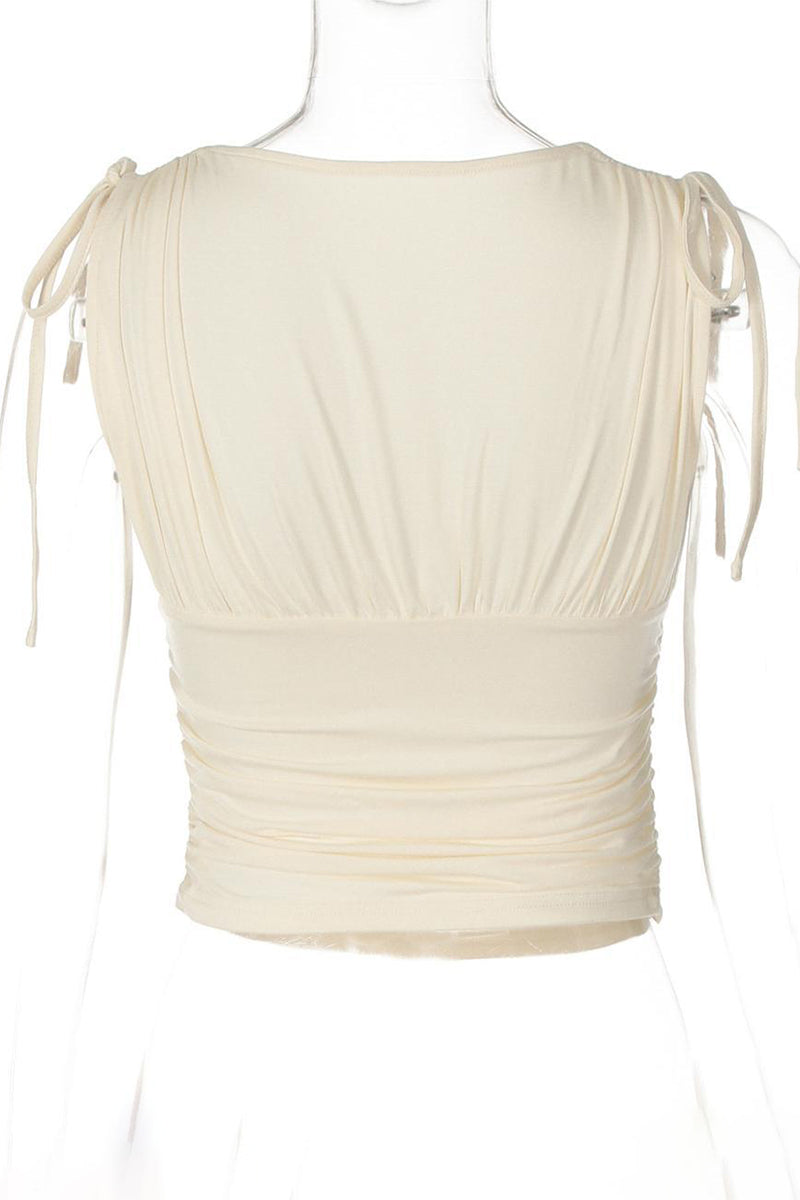 Sleeveless Ruched Front Tank
