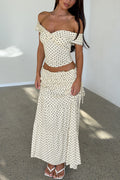 Off-Shoulder Tiered Skirt Set