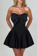 Strapless Bow Casual Dress
