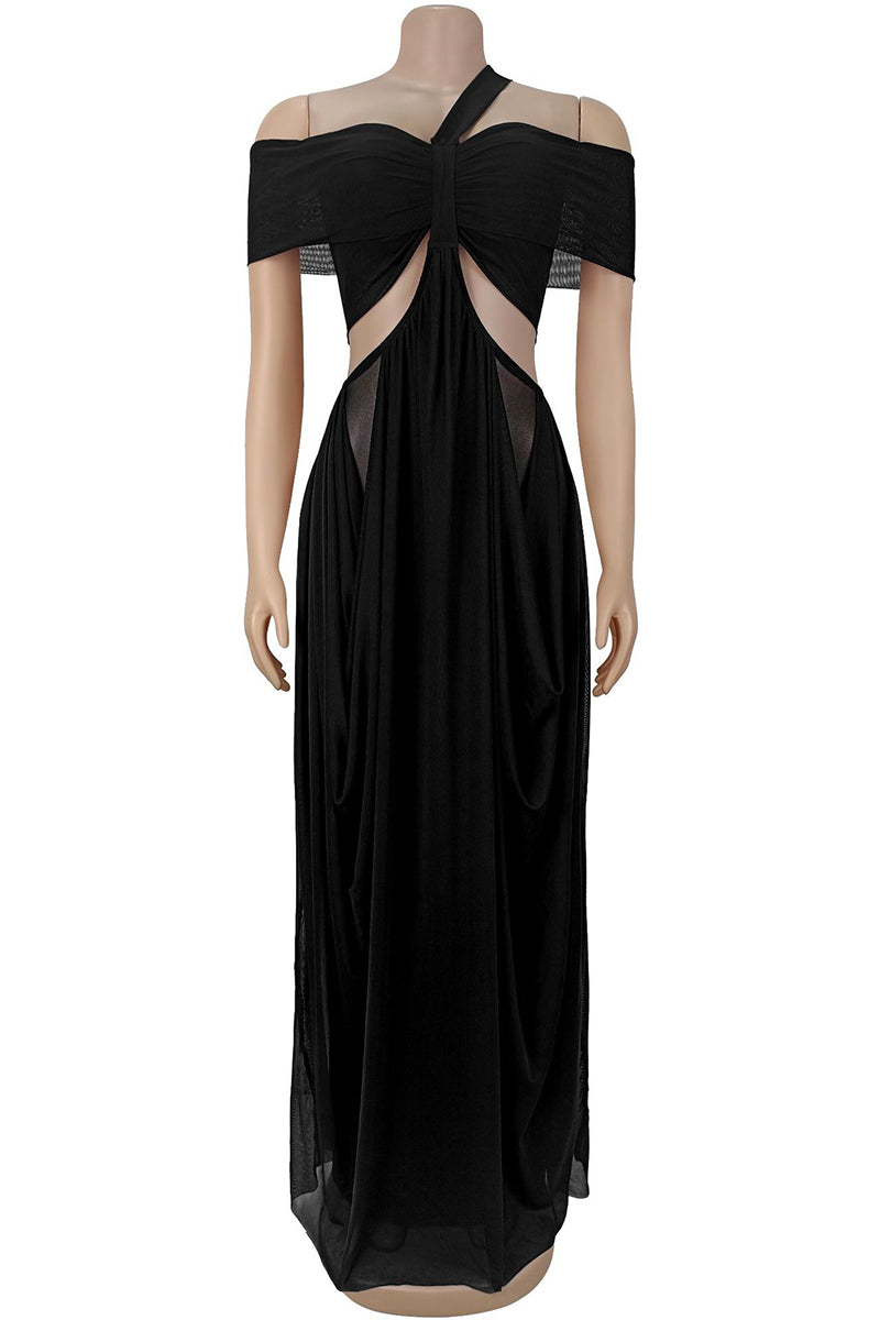 Off-Shoulder Cutout Maxi Dress