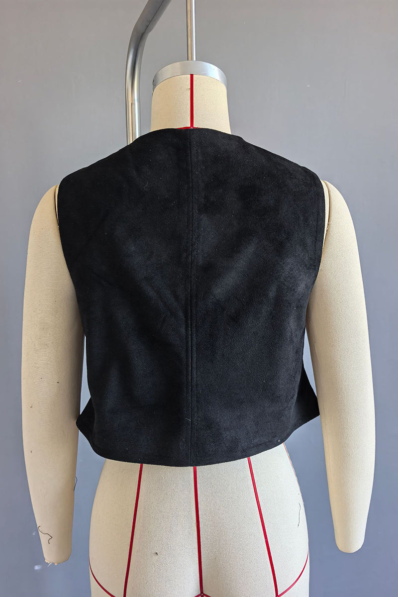 Patterned Tie-Front Vest