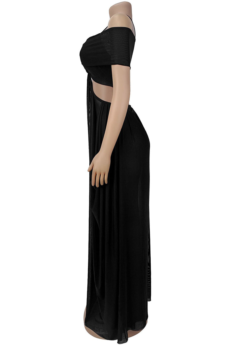Off-Shoulder Cutout Maxi Dress