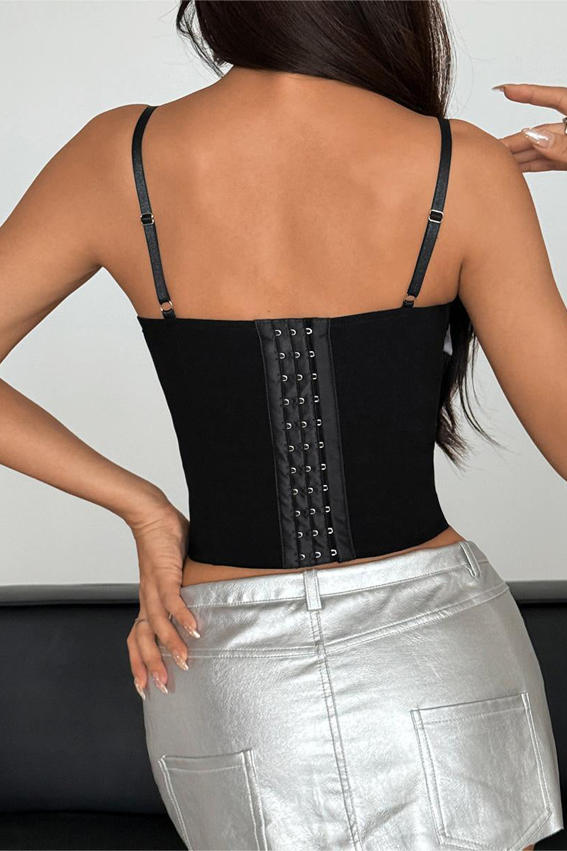 Strappy Corset Tank with Bow Detail