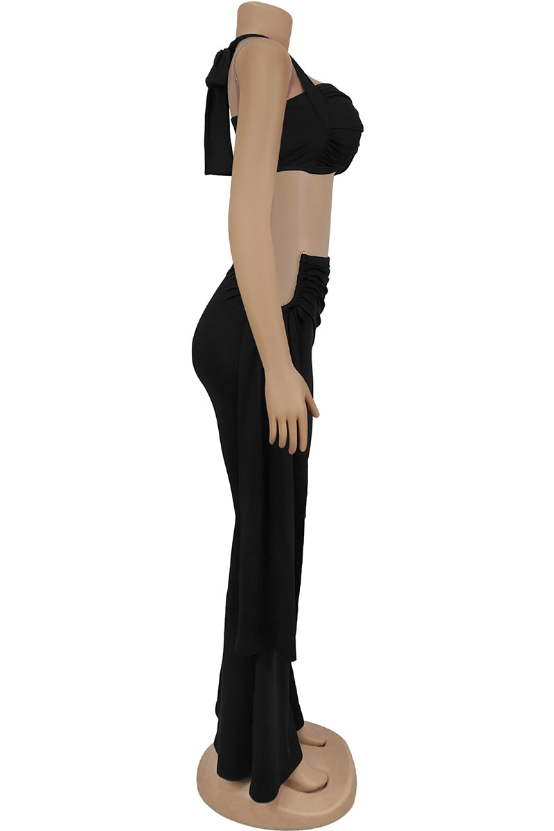Halter Top & Wide-Leg Pant Set