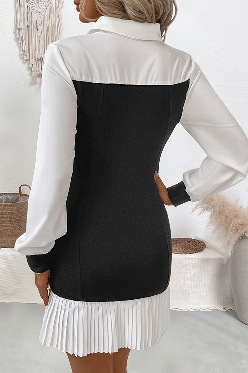 Contrast Collar Bodycon Dress