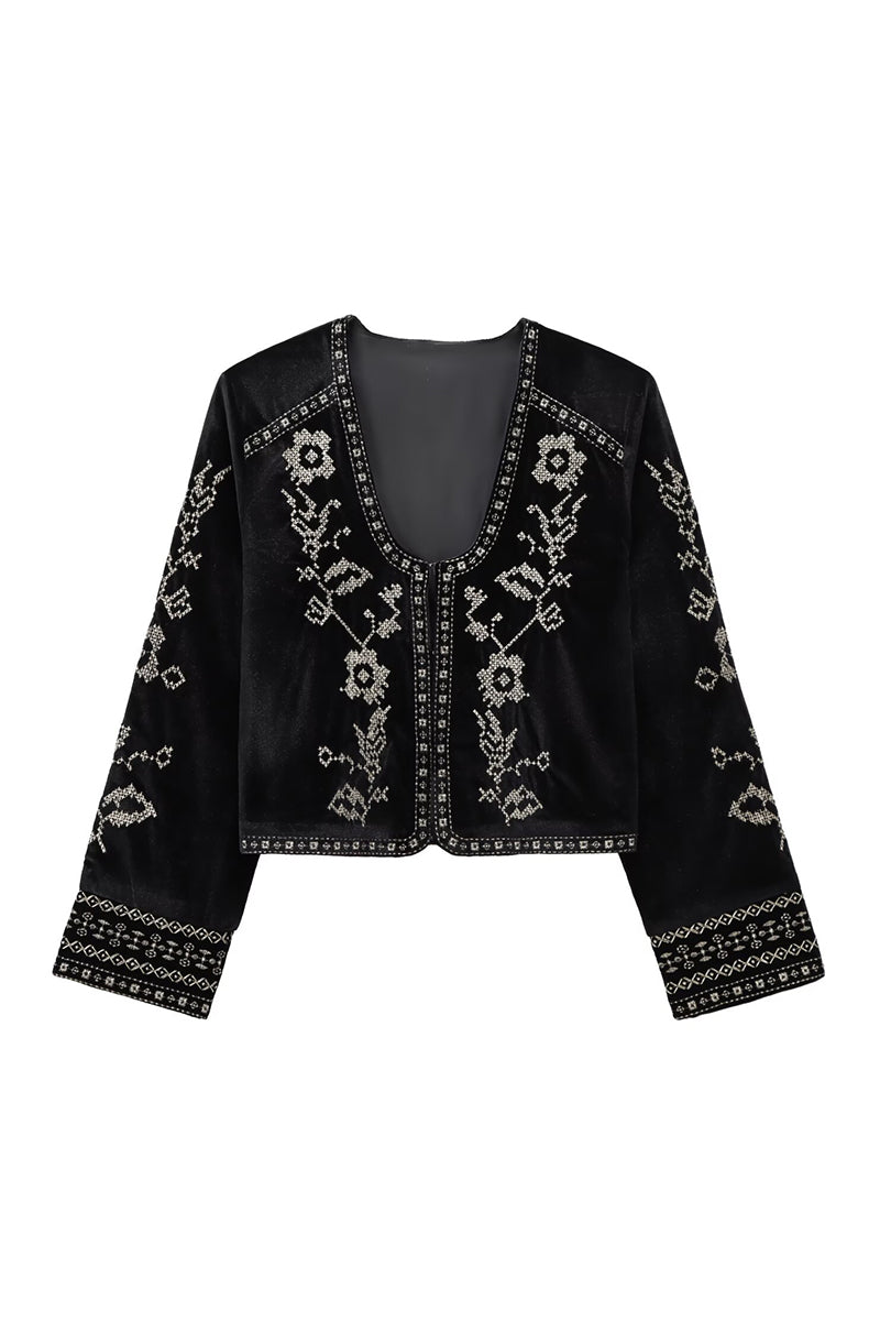 Patterned Open-Front Shacket