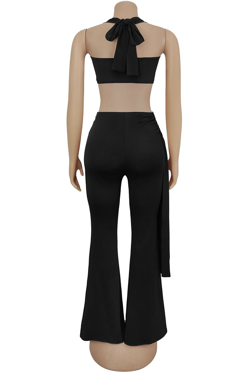 Halter Top & Wide-Leg Pant Set