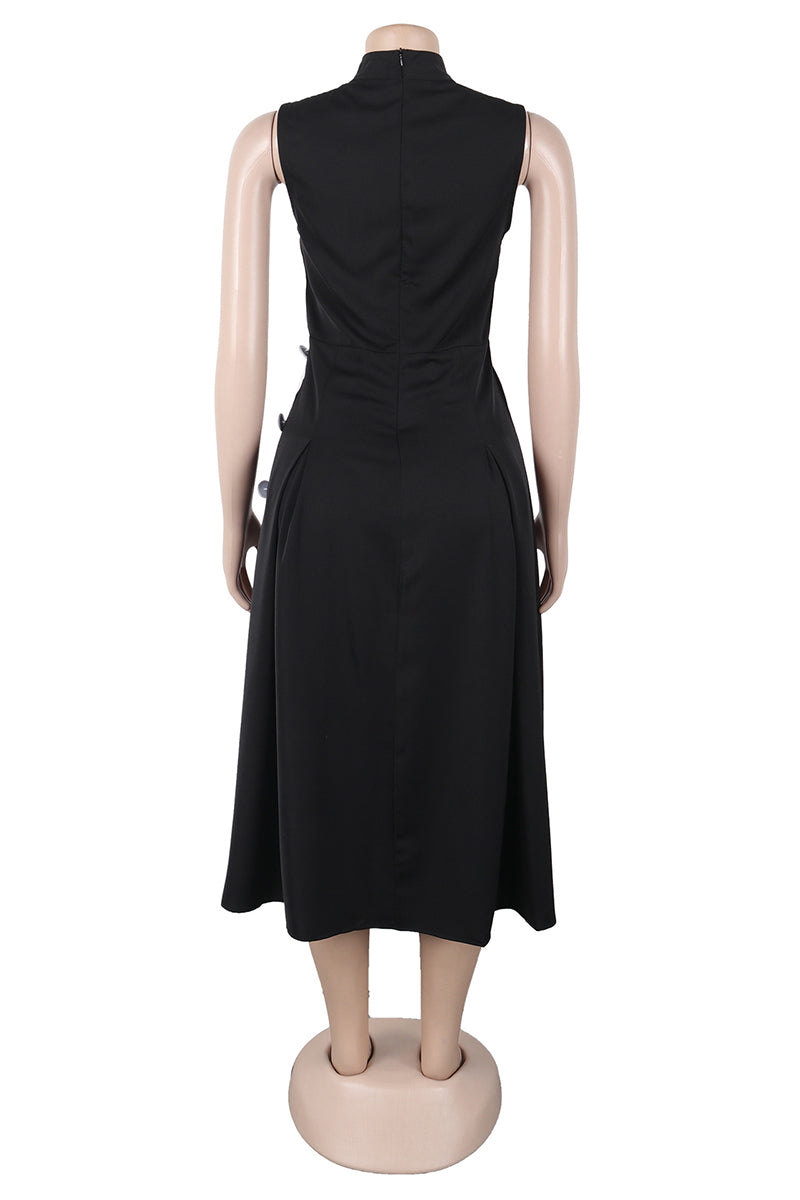 Side-Button Midi Dress