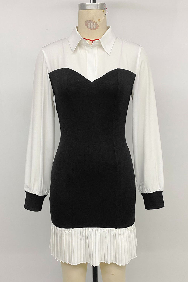 Contrast Collar Bodycon Dress