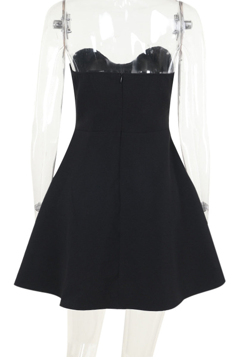 Strapless Bow Casual Dress
