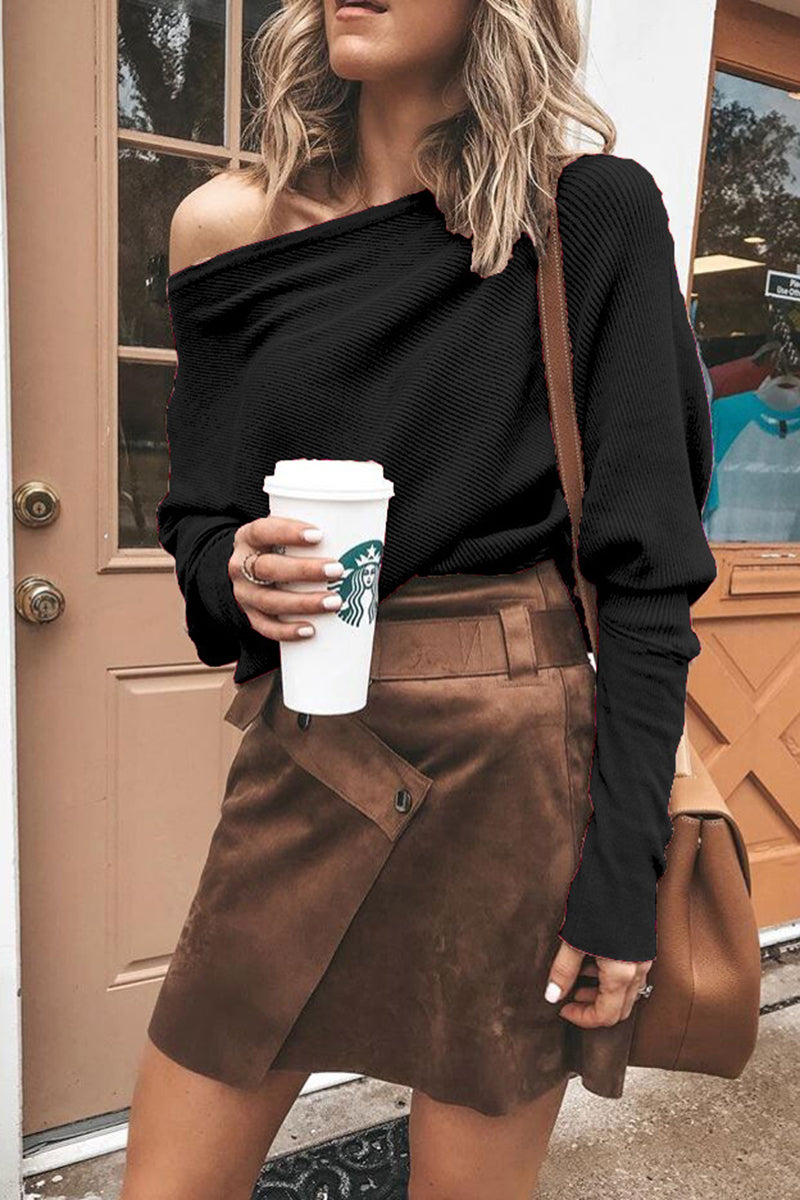 Off-Shoulder Long-Sleeve Tee