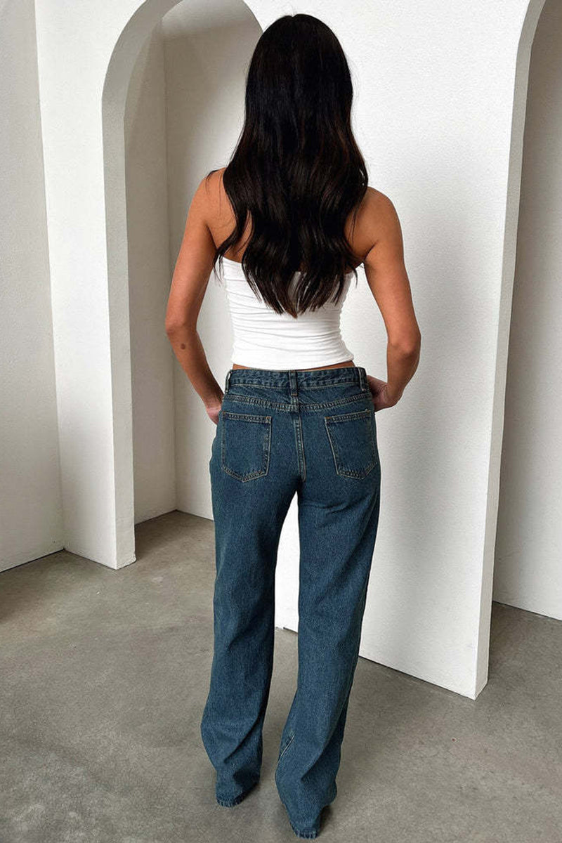Classic High-Waist Straight Jeans