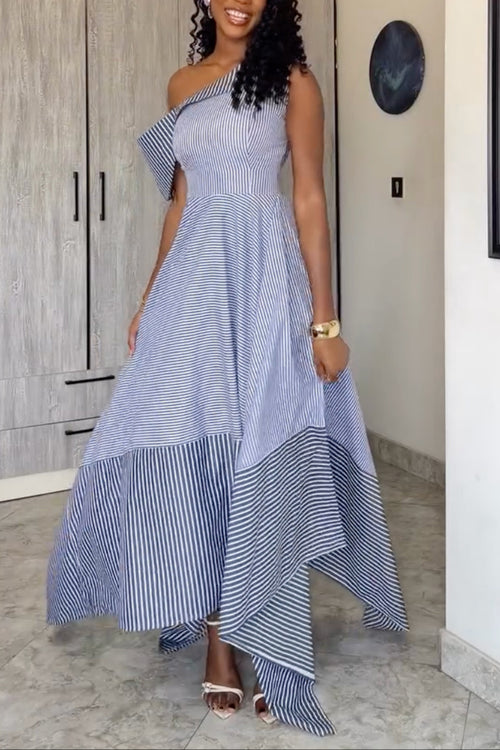 Asymmetric Off-Shoulder Casual Dress