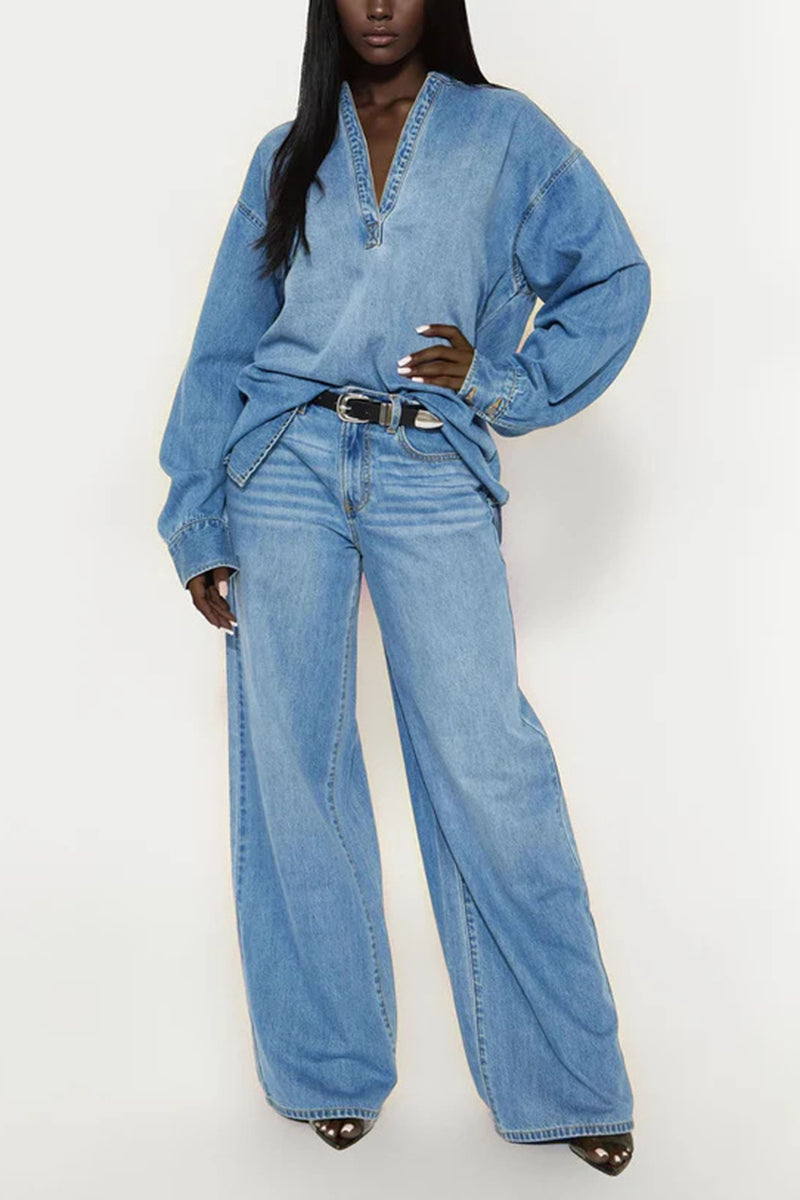 Stylish Wide-Leg Pants Set