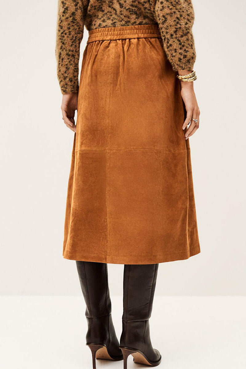 Button-Down Midi Skirt with Pockets