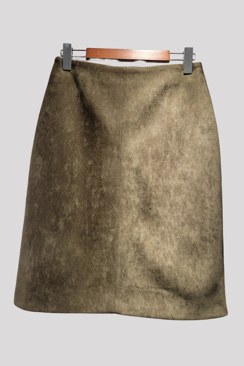 Chic Suede Midi Skirt