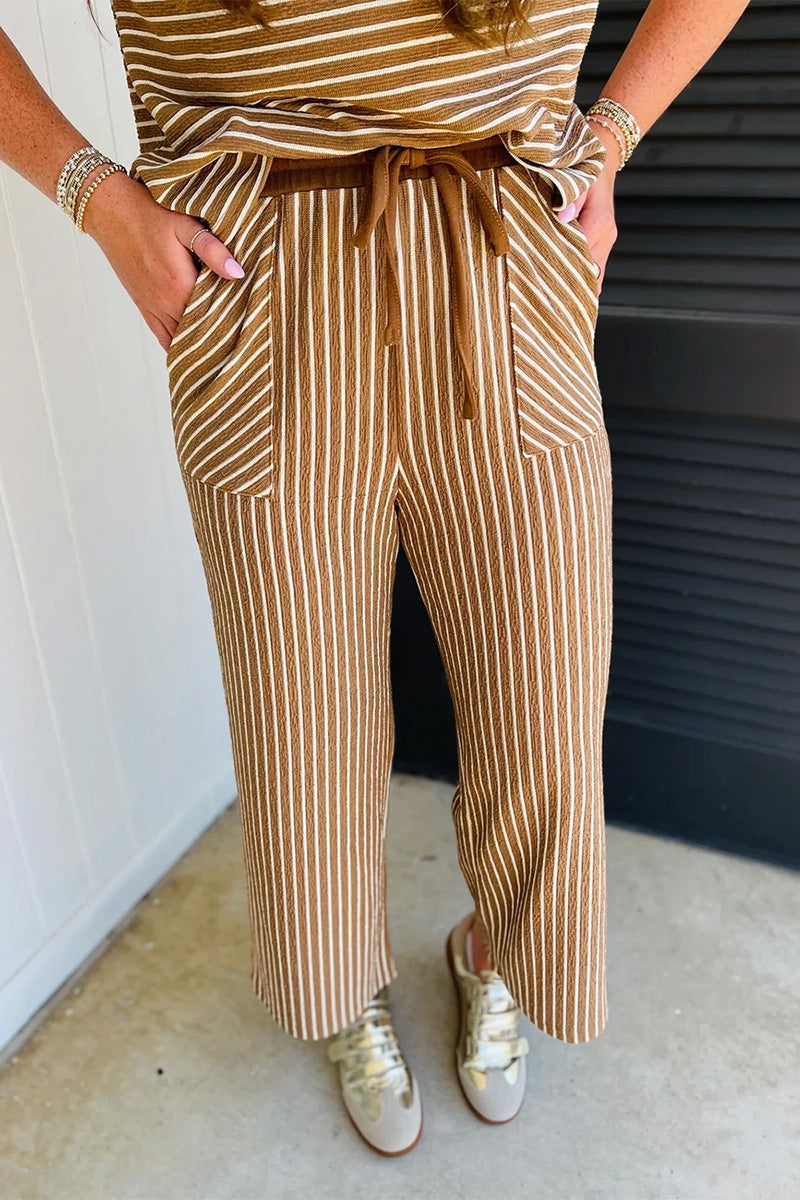 Stripe Tee & Drawstring Pants Set
