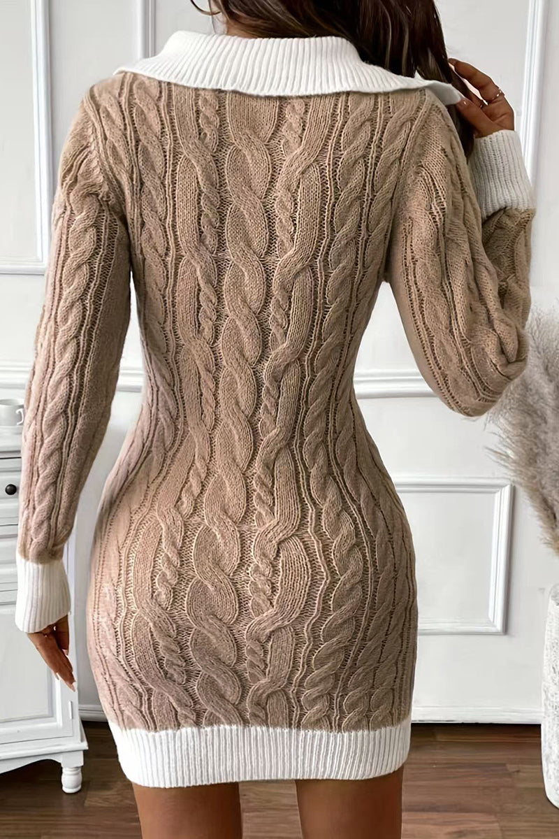 Cozy Cable Knit Casual Dress