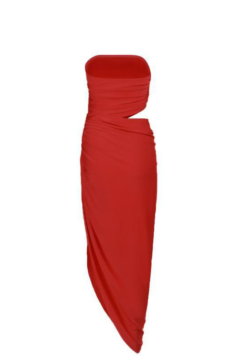 Elegant Draped Strapless Dress