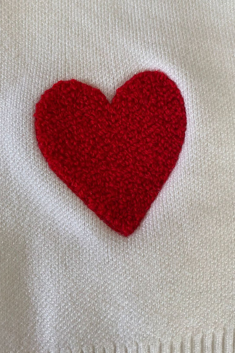 Heart-Patterned Oversized Sweater