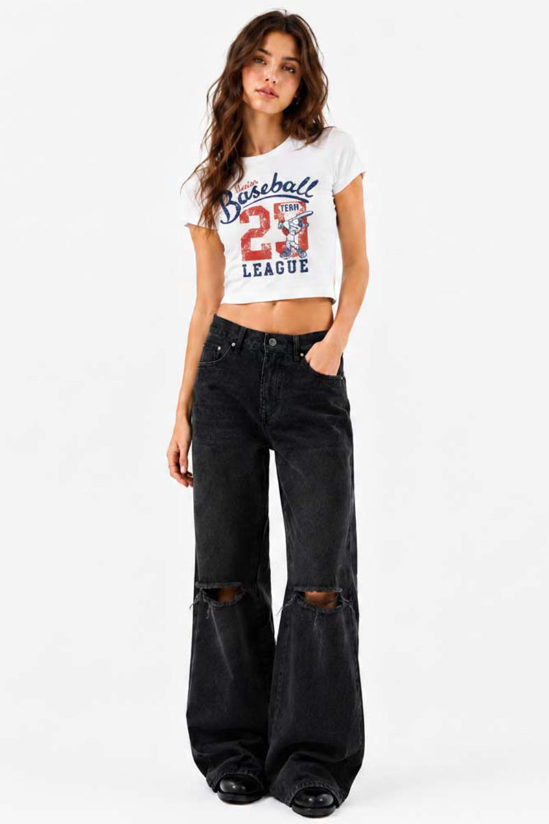 Vintage Baseball Crop Tee
