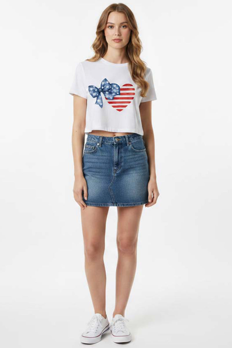Patriotic Heart Crop Tee