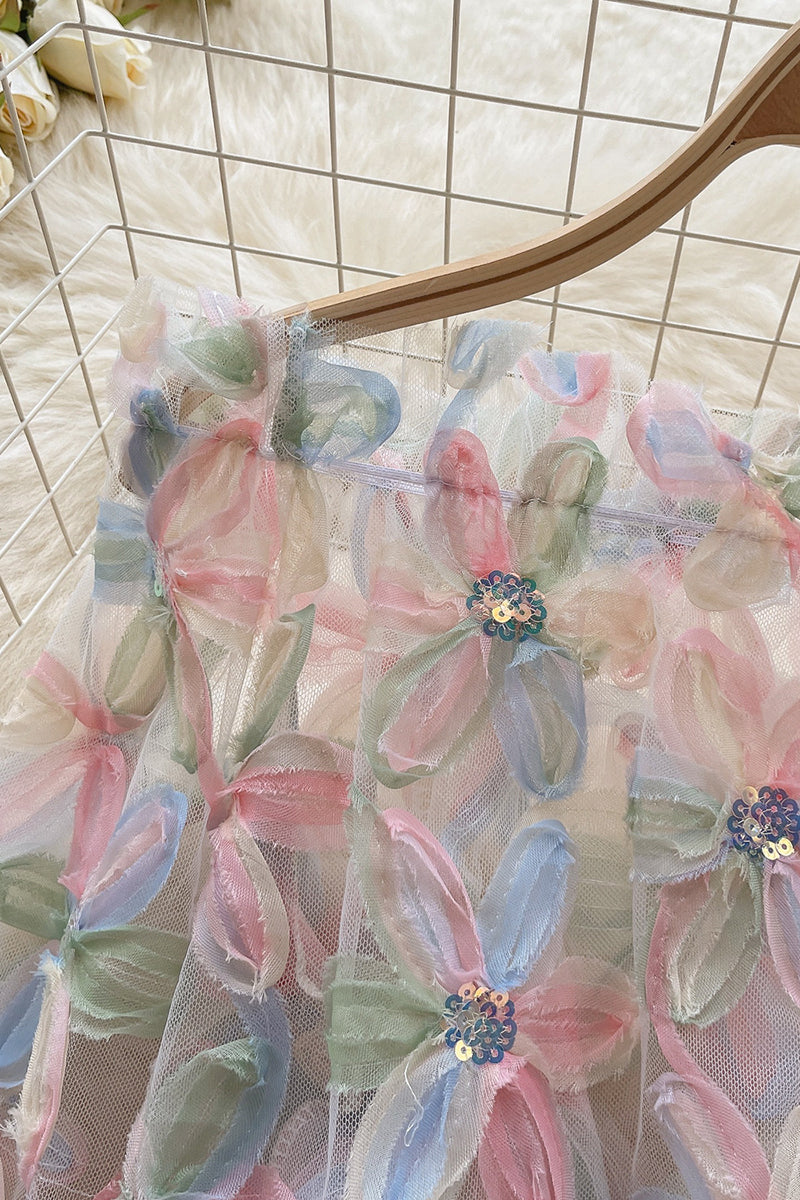 Floral Embellished Sheer Blouse