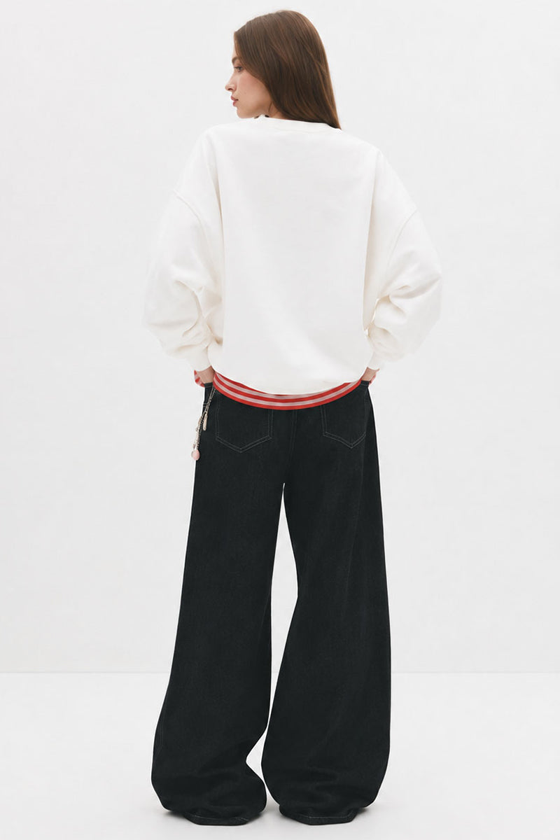 Tropical Palm Embroidered Sweatshirt