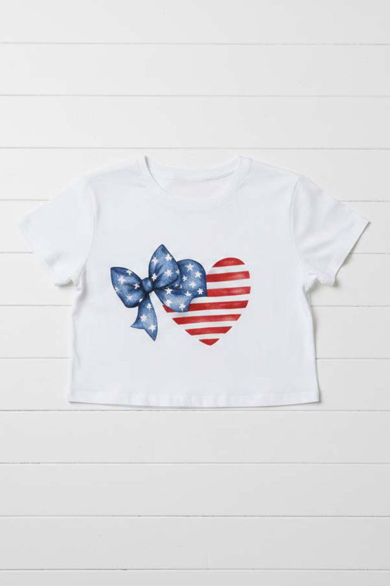 Patriotic Heart Crop Tee