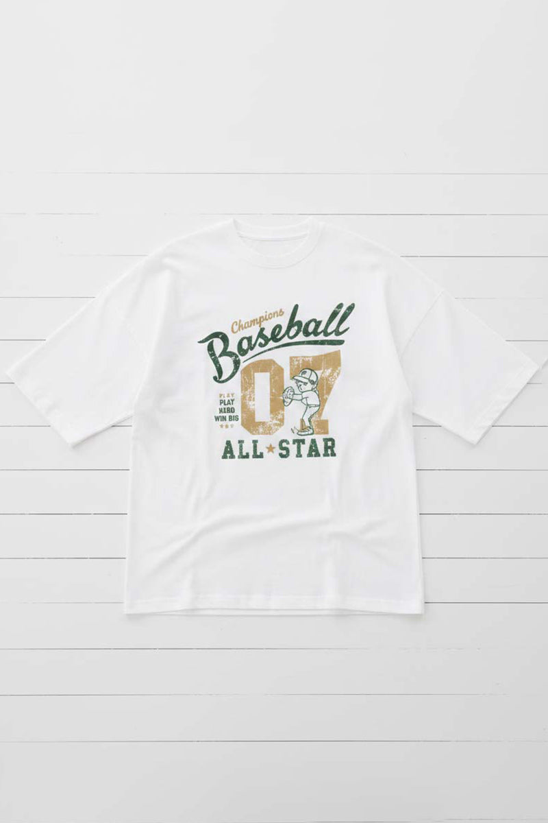 Vintage Baseball Graphic Oversized Tee
