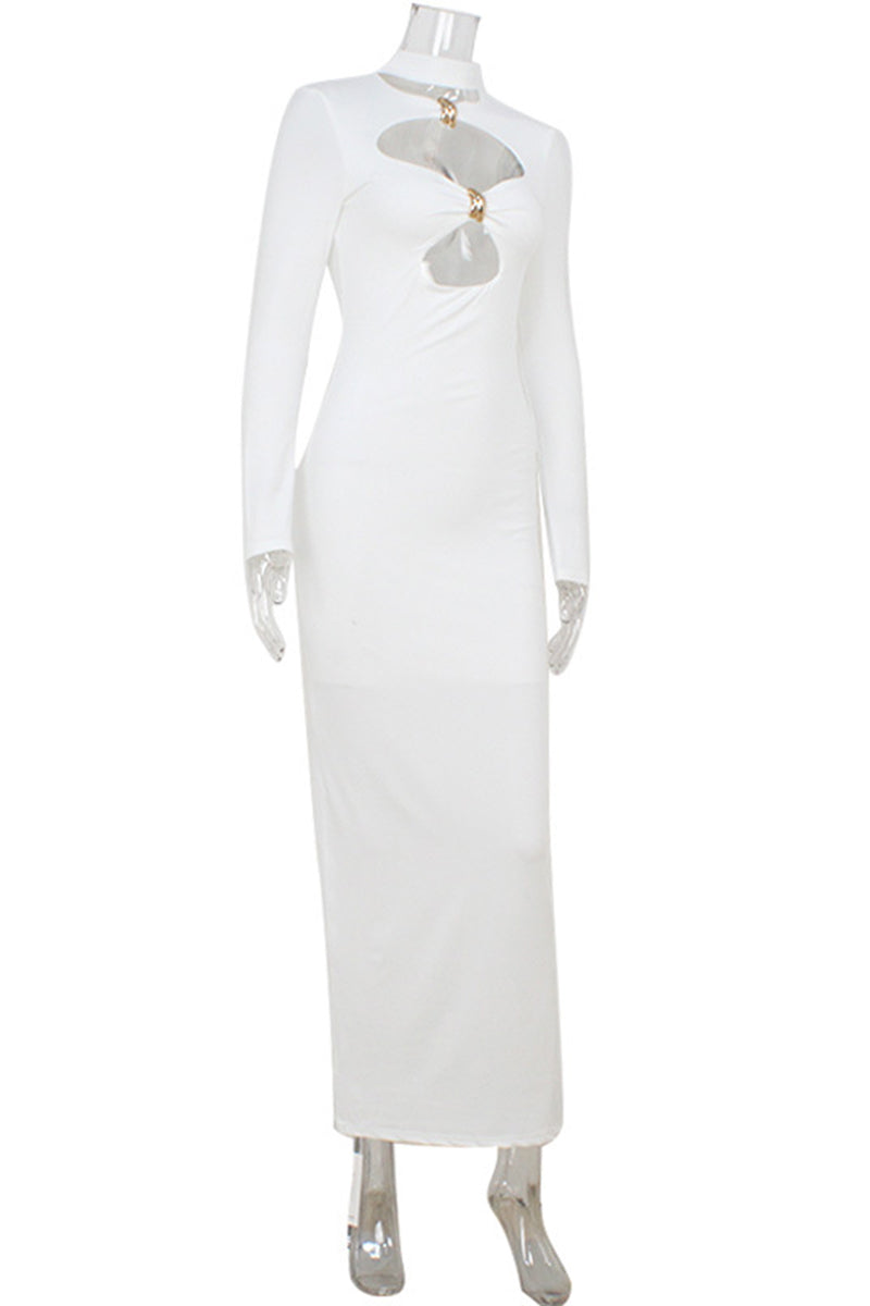 Elegant Keyhole Evening Dress