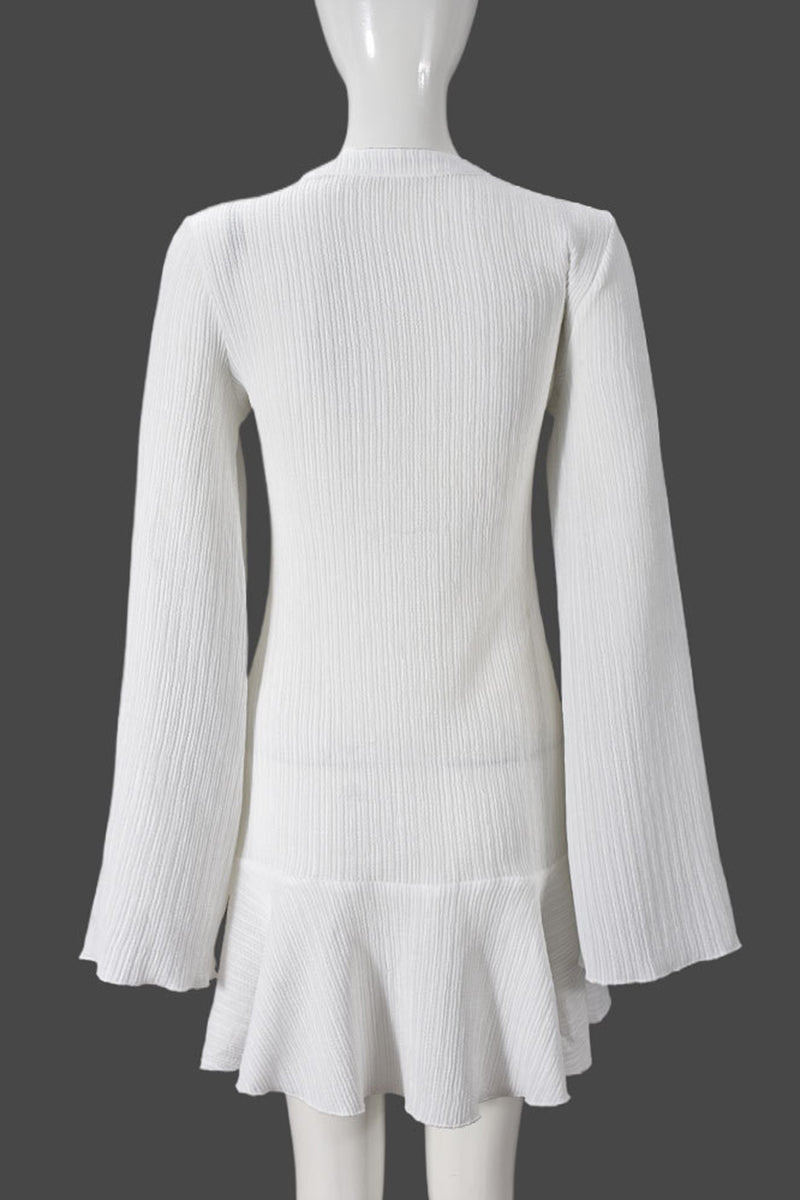 Button-Front Casual Dress with Flared Hem